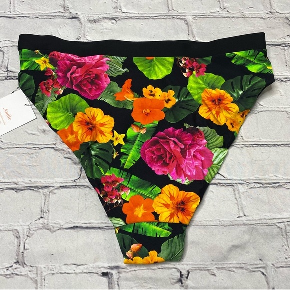 Andie The Banded Cheeky  bikini bottom size medium floral print NEW - Picture 4 of 7